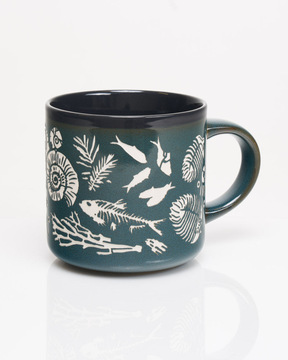 Fossils Hand Carved 450 mL Ceramic Mug